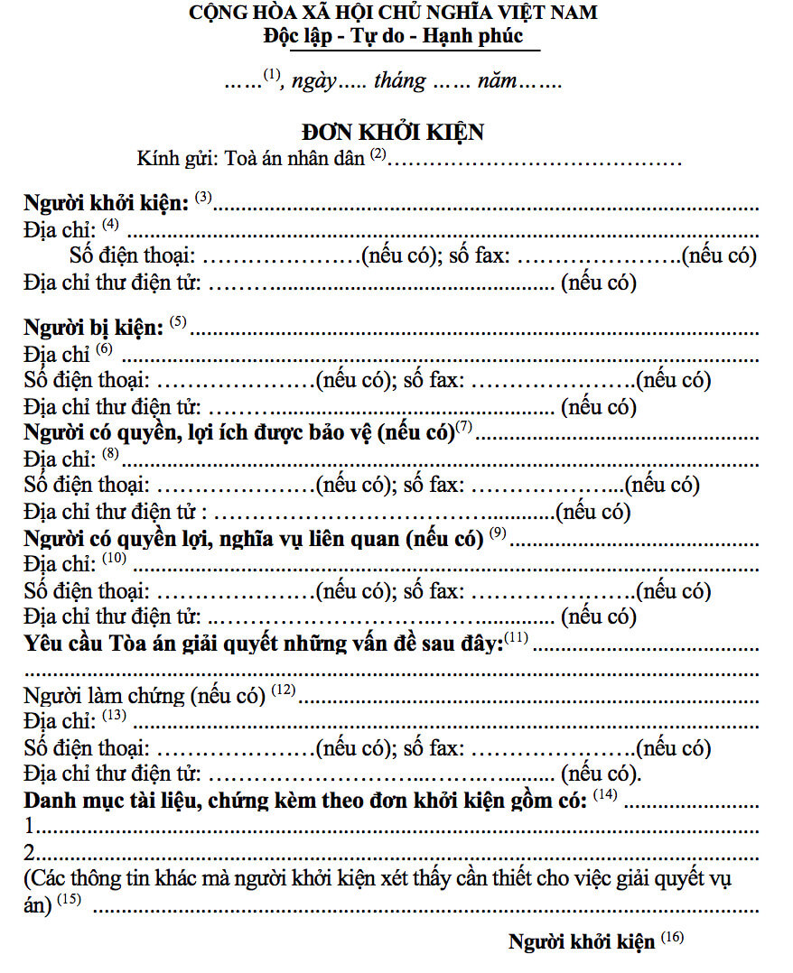 Mẫu đơn giành quyền nuôi con