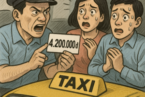VỤ XE ÔM VÀ TAXI CHẶT CHÉM TIỀN CƯỚC TỚI 4,2 TRIỆU ĐỒNG Ở HÀ NỘI